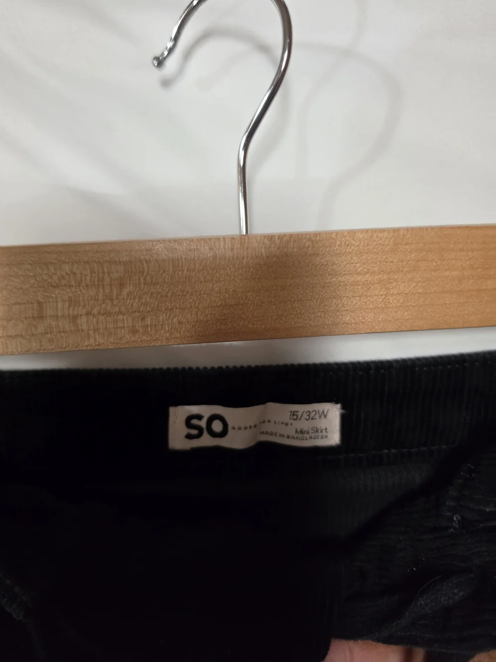 SO Black Corduroy Mini Skirt for Girls